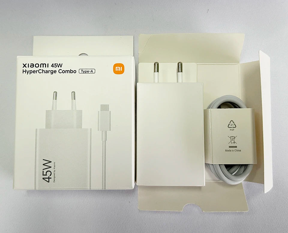 Oirginal XIAOMI 45W Charger Type C Turbo Charge Fast Charging Adapter Redmi Note 15 14 13 12 11 X Pro 10t Poco M7 X7 K40 Pad 6
