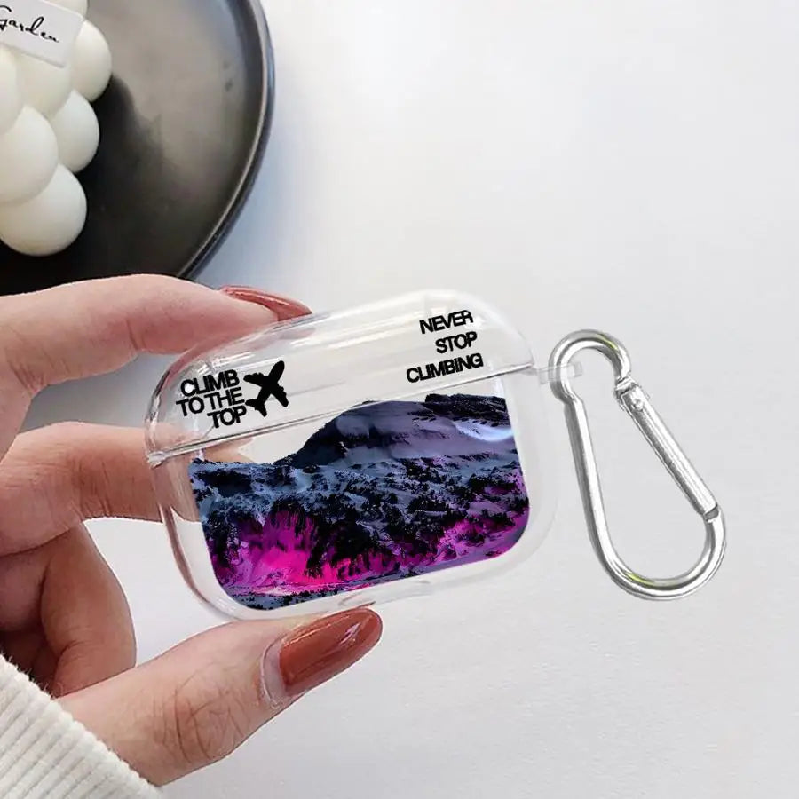 Snow Mountain Airplane Clear Earphone Cases Cover Case For Airpods Pro Pro3 2 1 3 Pro2 4