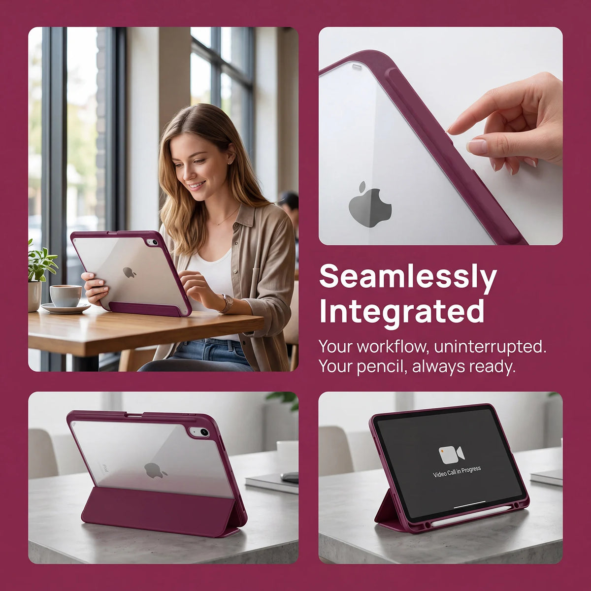 For Apple iPad (A16) 11th 11'' 2025/10th 10.9'' 2022 Generation Case with Pencil Holder, Hybrid iPad 11 10 Case with Clear Back