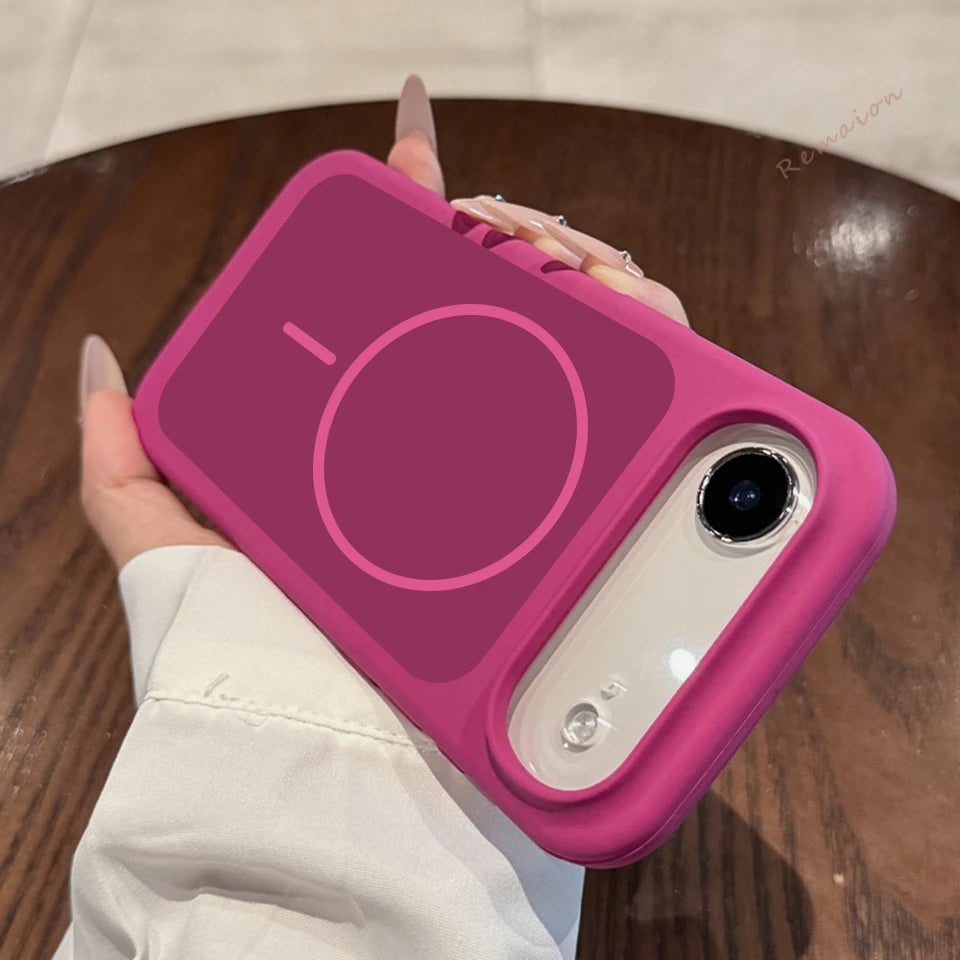 Magnetic Liquid Silicone Phone Case For iPhone 15 14 13 16 17 Pro Max Plus Air Magsafe Official Wireless Charge Protector Cover