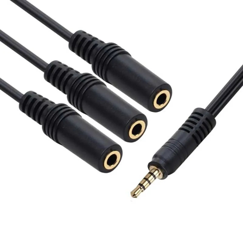 1Pc 3.5mm 3 Way Port Aux Multi Headphone Earphone Audio Splitter Adapter 3.5mm Jack HUB Splitter Audio Cable 1 Male to 3 Female.
