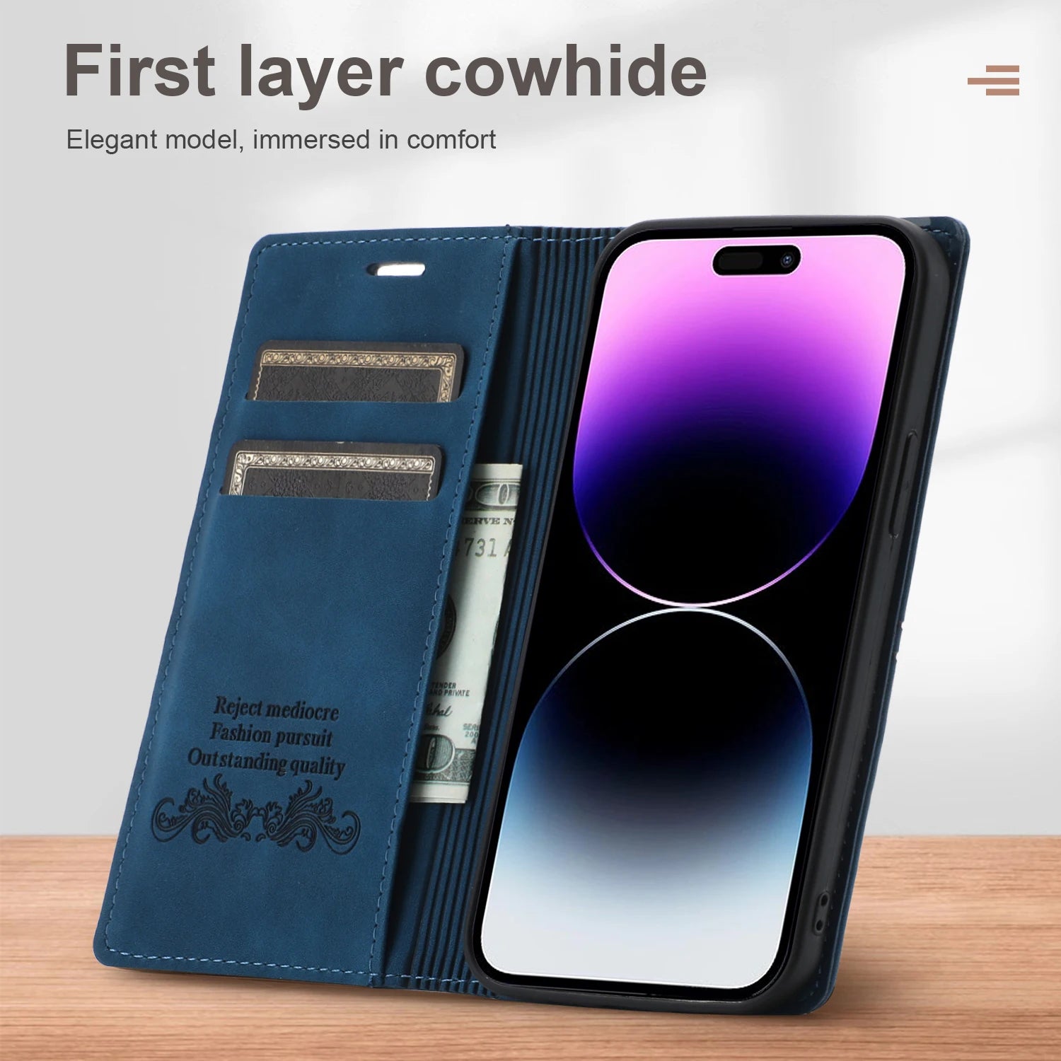 Leather Flip Wallet Case for for iPhone 17 16 15 14 Pro Max 13 11 12 XS Max XR 16E 8 7 Plus SE Magnetic Cards Holder Phone Cover