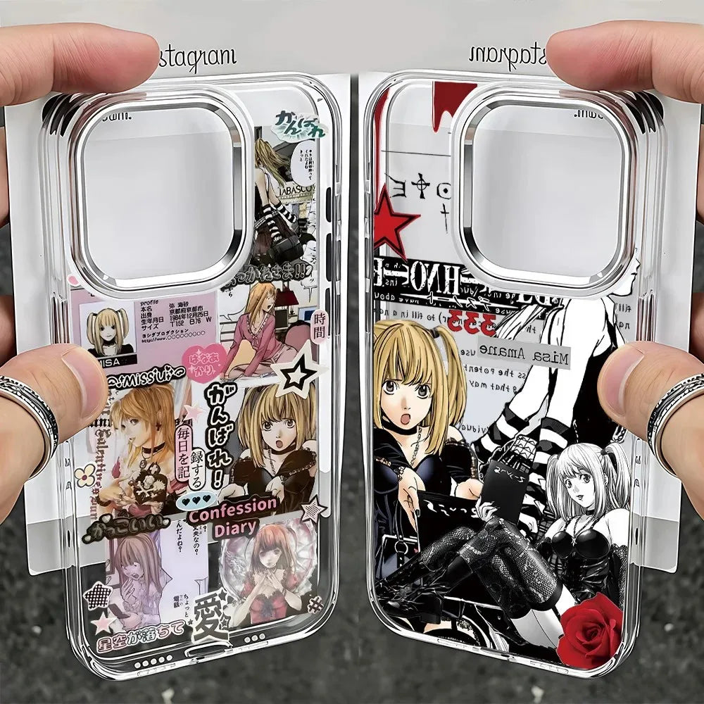 Anime Misa DEATHS NOTES Phone Case For iPhone 17 16e 16 15 14 13 12 11 mini Pro Max X XR XSMAX 8 Air Plus Transparent Soft Cover