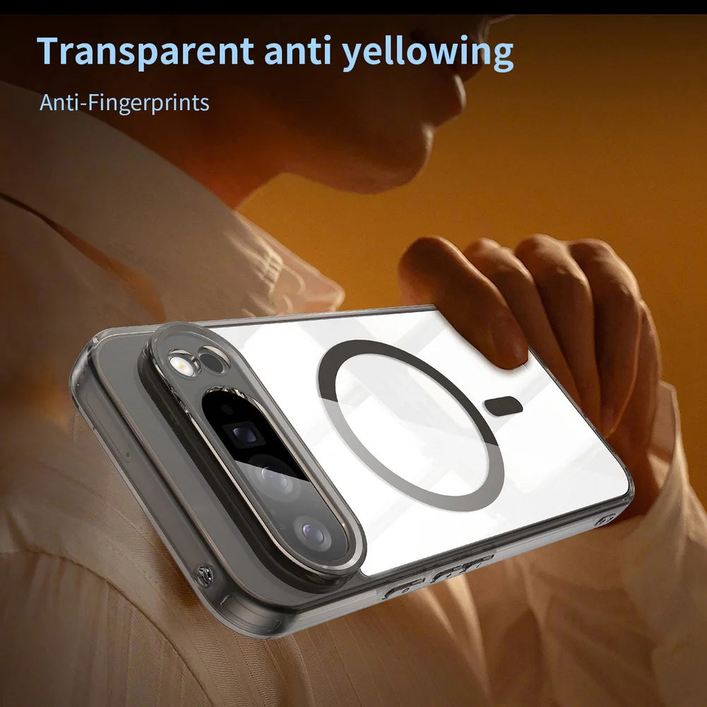 Case For Google Pixel 10 9 Pro XL 10A 9A  Funda Camera Protect For Magsafe Wireless Charge Anti-Yellowing Clear Magnetic Cover