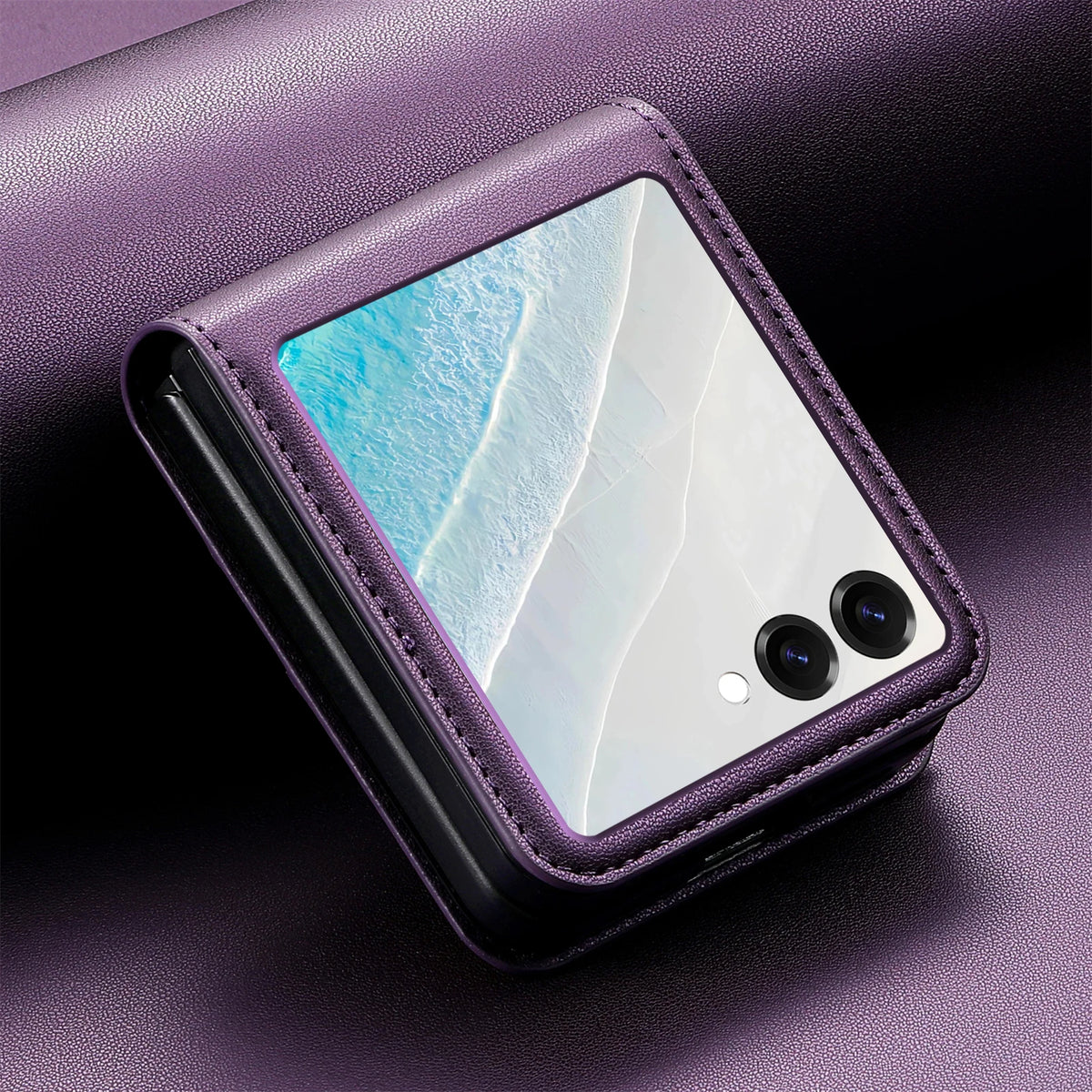 Flip Leather Phone Case For Samsung Galaxy Z Flip 8 7 FE 6 5 4 3 5G Flip7 Flip8 Wallet Card Holder Phone Bag Book Cover Etui
