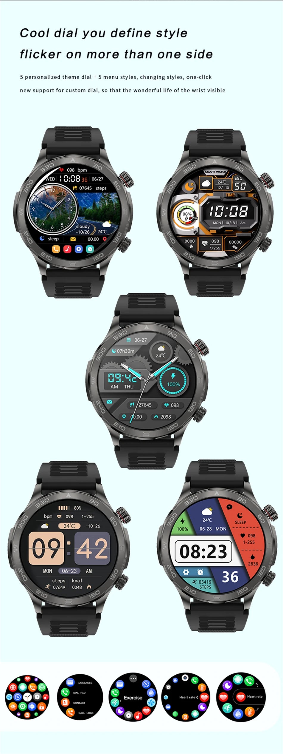 New GPS Track Smart Watch Men AMOLED HD Screen Outdoor Sports Fitness Heart Rate NFC IP68 Waterproof Bluetooth Call Smart Watch