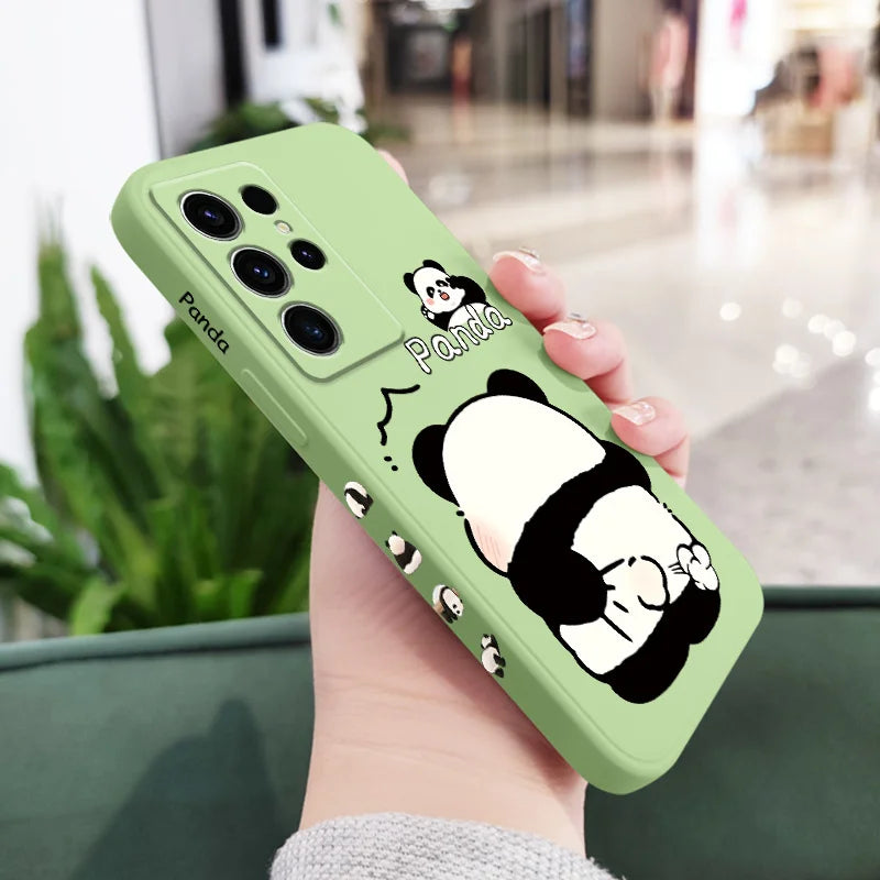 Tickle Panda Phone Case For Samsung Galaxy S25 S24 S23 S22 S21 S20 S10 S10E Ultra Plus FE Note 20 Ultra 10 Plus Cover
