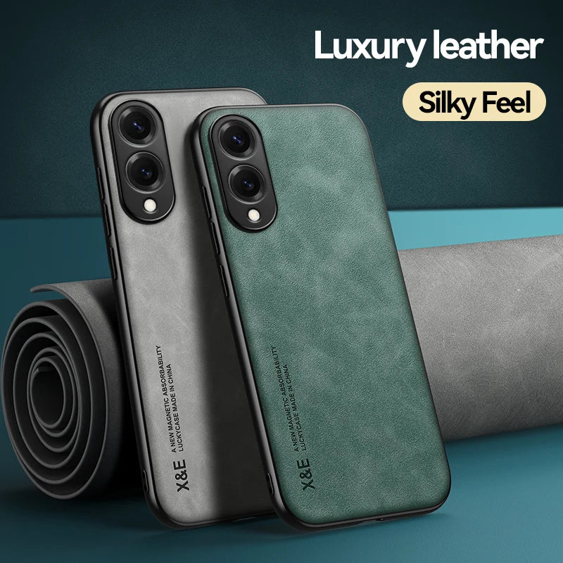 Magnetic Sheepskin Leather Case For Samsung Galaxy S26 S25 S24 S23 S22 S21 S20 Ultra FE S25 Edge S10 S9 Plus Shockproof Cover