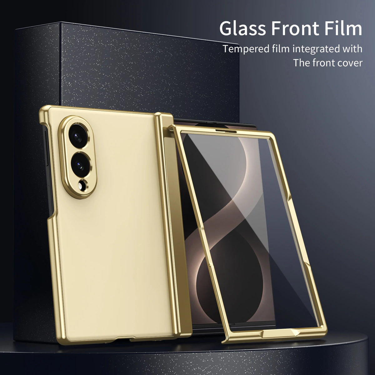 Luxury ShockProof Hard AG Matte Hinge Protection Phone Case For Samsung Galaxy Z Fold 8 7 6 5 4 Ultra With Tempered Film Cover