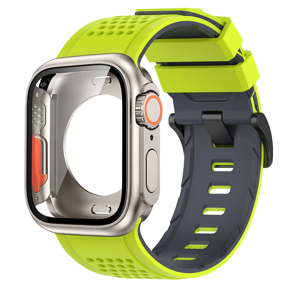Silicone Band PC Case+Strap Screen Protective Cover for Apple Watch 11 10 9 8 7 6 SE3 46mm 44mm 45mm Change To Ultra 3/2 49mm