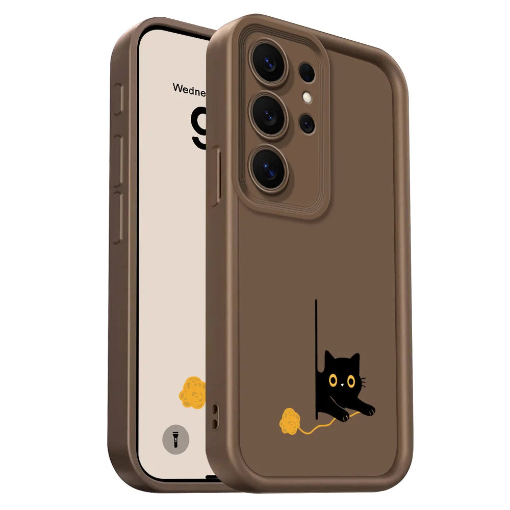Panicked Cats Phone Case For Samsung Galaxy S26 S25 S24 S23 S22 S21 S20 FE Plus Ultra 5G Staircase Soft Cover