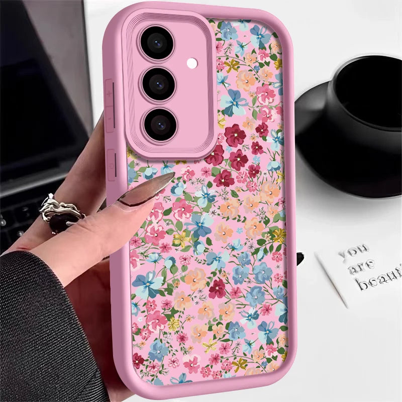 Small Flowers Soft Phone Case For Samsung Galaxy S25 Edge S26 S24 S23 S22 Ultra S24 S25 FE A57 A37 A17 A56 A15 A53 A54 A55 Cover