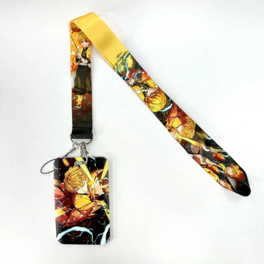 Lanyards Keychain Animated Cartoon Badge Holder ID Credit Card Pass Hang Rope Lanyard For Keys Anime Accessories Gifts