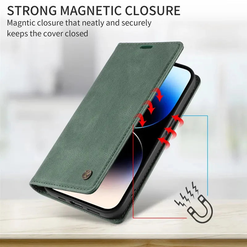 YIKATU Wallet Leather Phone Case For Samsung Galaxy S25 S20 S21 FE S22 S23 S24 Ultra S10E S8 S9 Plus Holder Flip Stand Cover Bag
