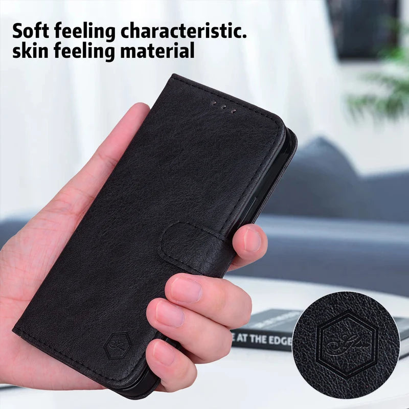 Magnetic Flip Leather Wallet Case For iPhone 17 17e 16e 16 15 14 13 12 11 X Xr Xs 8 7 6 6s SE Mini Air Pro Max Plus
