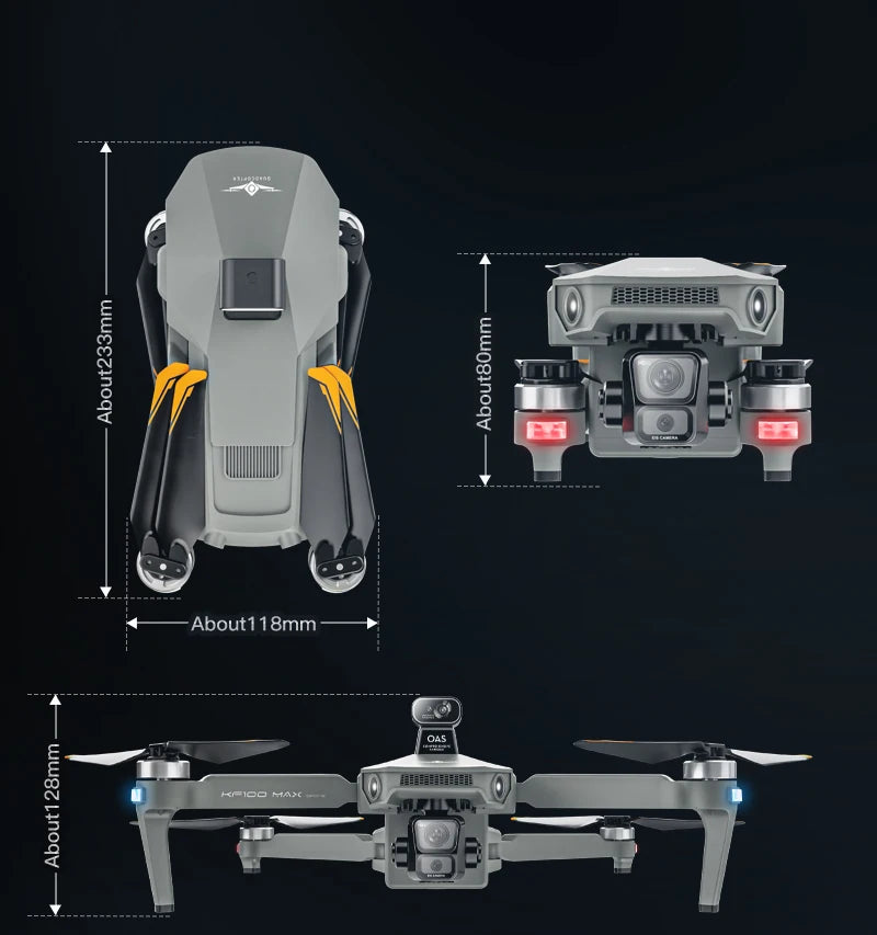 Teeggi KF100 MAX GPS RC with screen Drones With 4K HD Camera Profesional 3-Axis Gimbal obstacle avoidance 6KM Foldable RC Dron