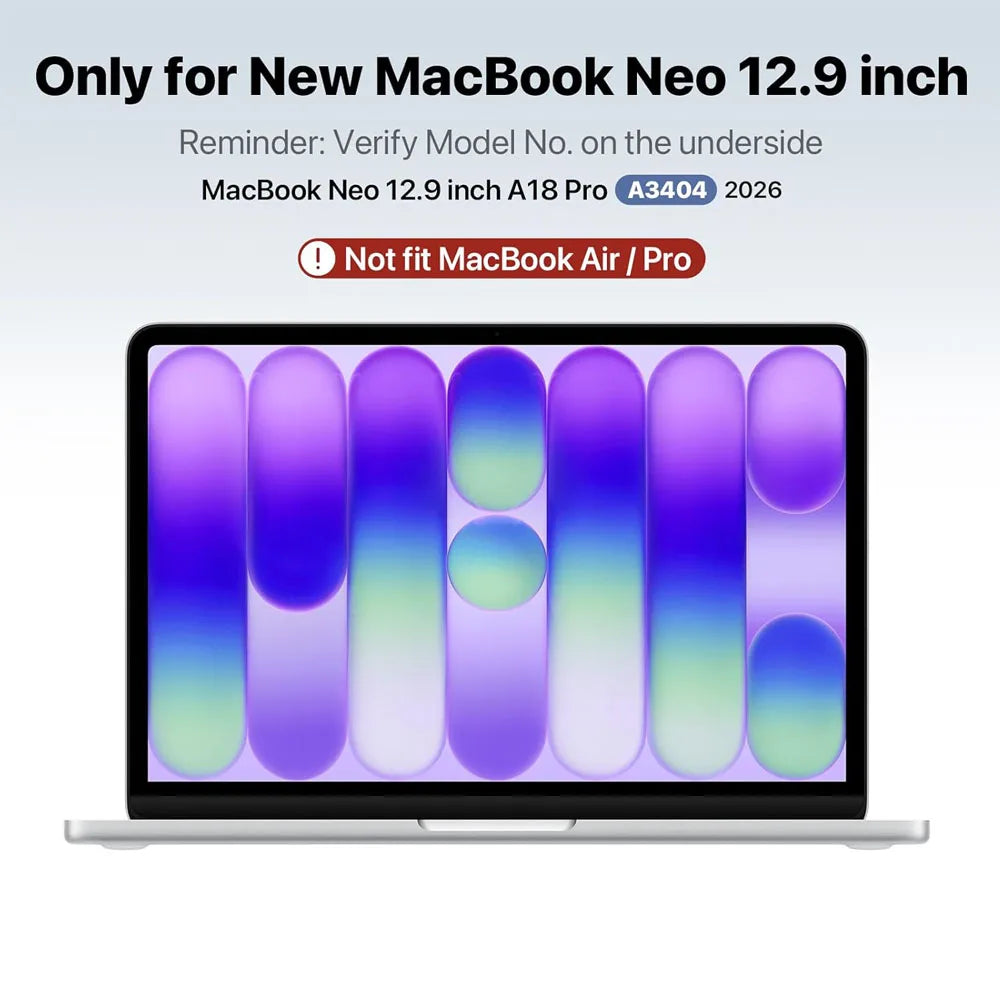 2026 Laptop Case For MacBook Neo Case 13 inch 2026 100% Match Official Color Plastic Matte Hard Shell Case for A3404