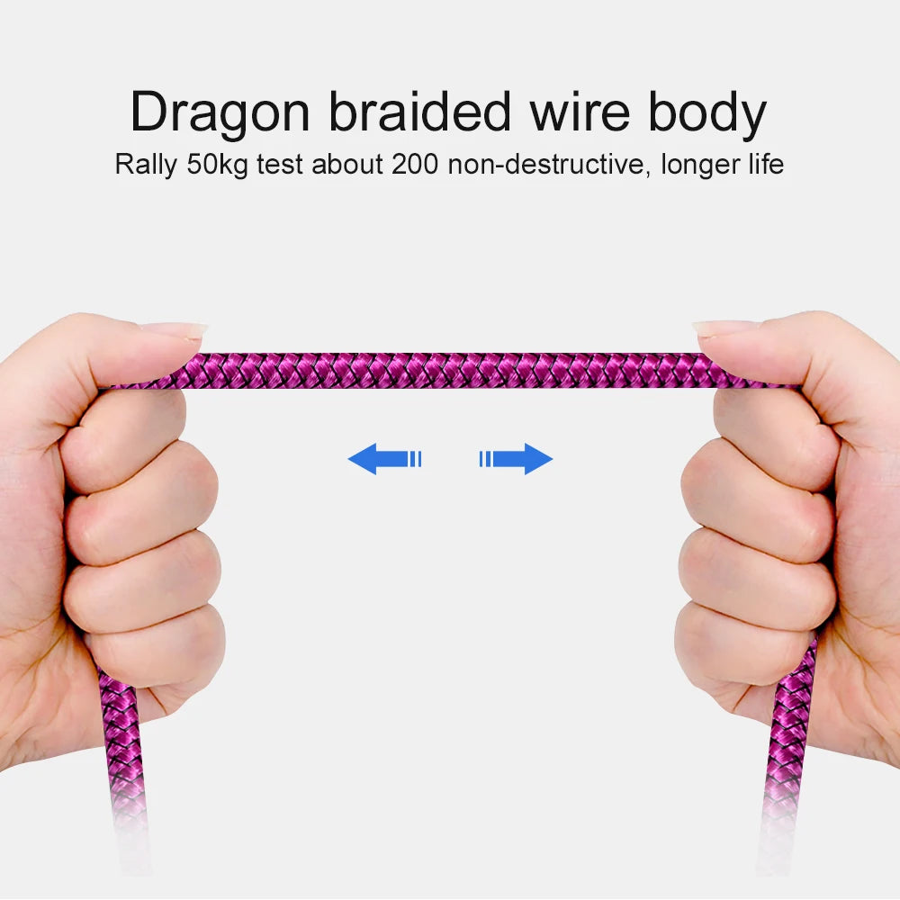 Nylon Braided Micro USB Cable Data Sync 2A Fast Charging 1M 2M 3M Charger Cable For Samsung Huawei HTC Android Phone USB Micro