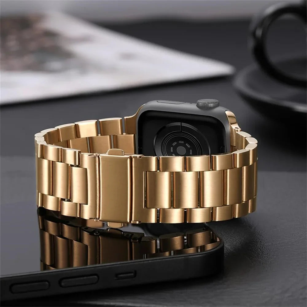 Stainless steel band for apple watch strap series 10 46mm 44mm 45mm 40mm 42-38-41mm Slim Metal bracelet 49mm iwatch 8 7 6 SE 5 9