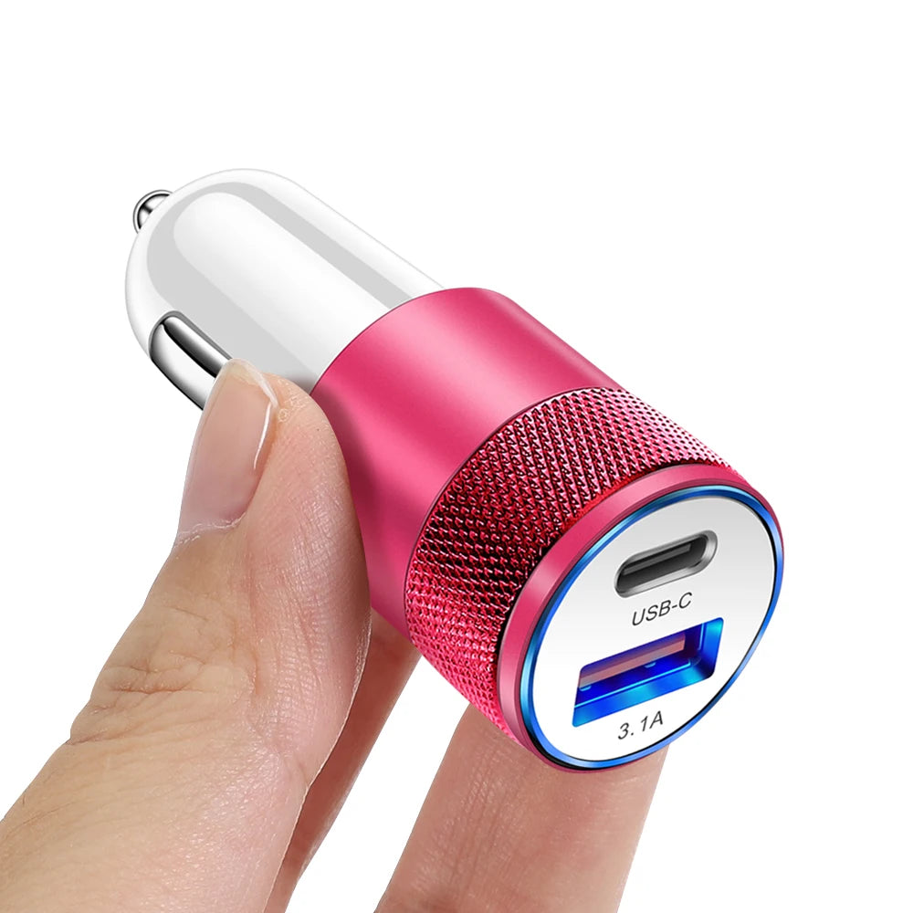 66W 3.1A USB Car Charger Type C Fast Charging Adapter For Xiaomi Huawei iPhone PD Charger Car Adapter Socket Cigarette Lighter