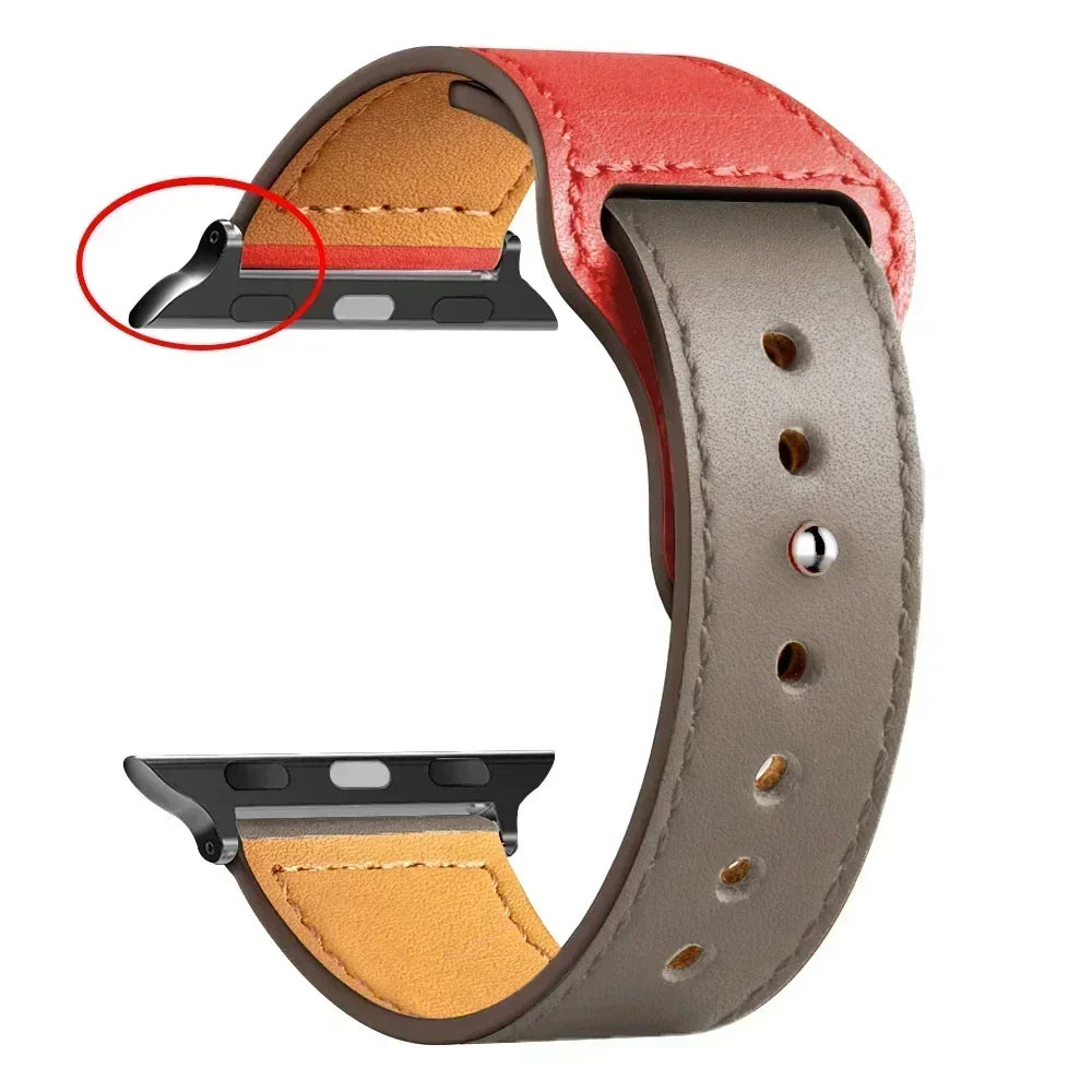 Leather band For Apple watch straps 41mm/45mm 42mm 46mm 40-44mm sport loop bracelet iWatch series 10 9 8 7 4 5 6 se Ultra 2 49mm