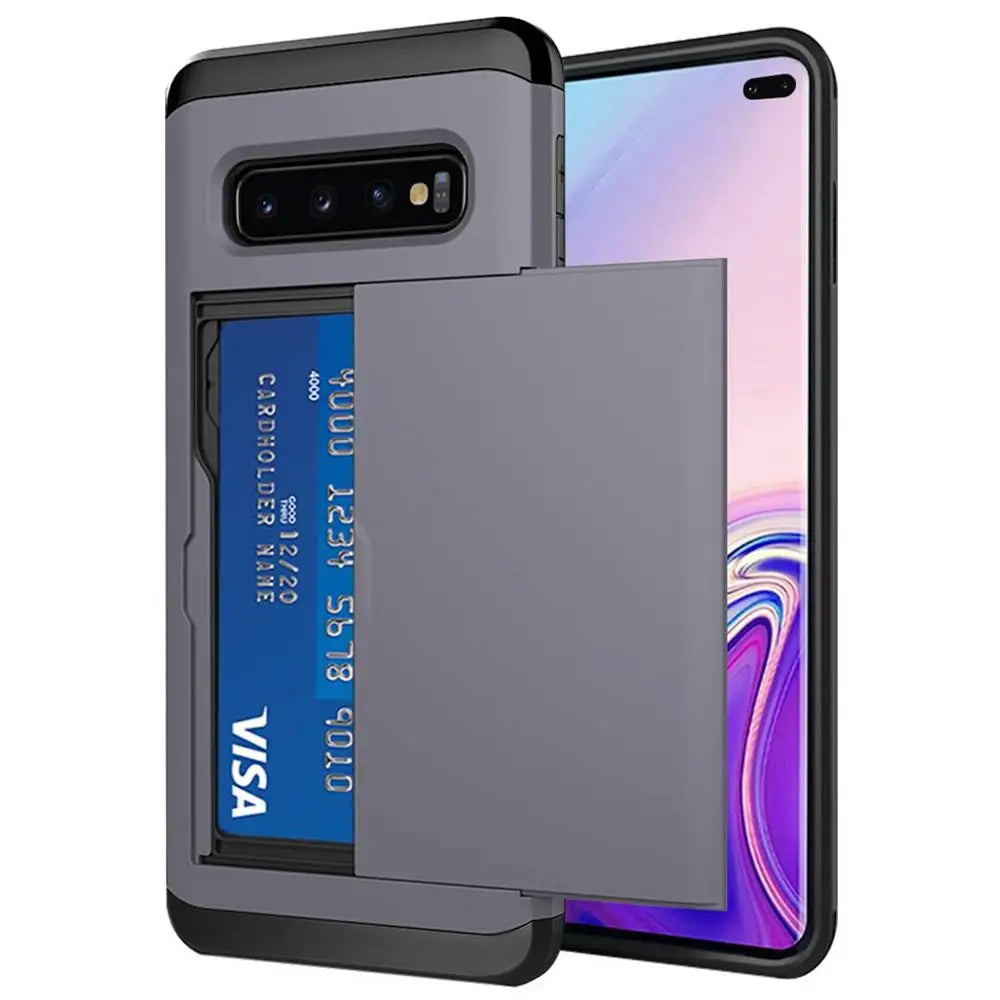 For Samsung Galaxy S10 Plus S10E S10 5G S9 S8  Case Slide Armor Wallet Card Slots Holder Cover For Samsung Note 9 8