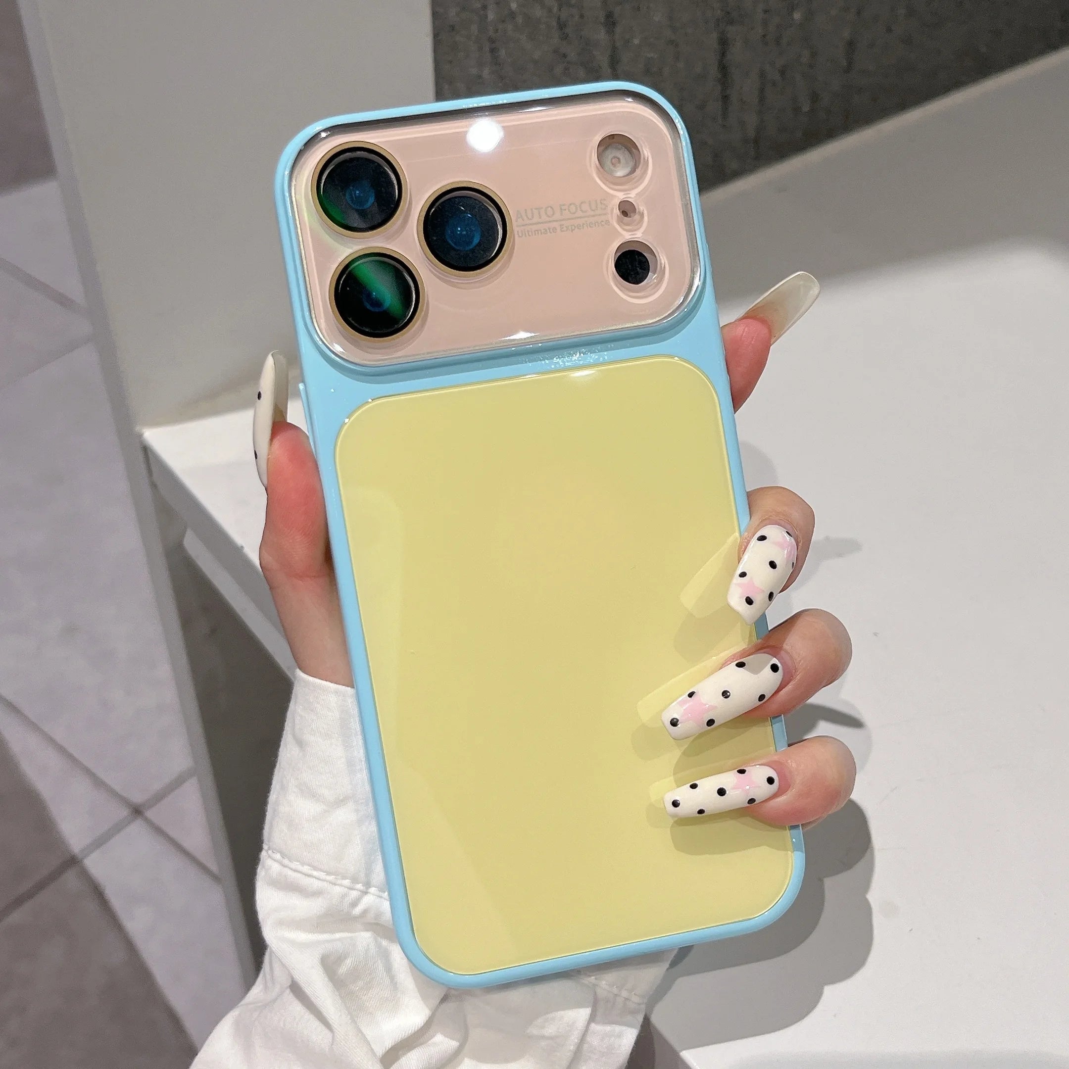 Luxury Contrast Color Tempered Glass Hard Case for Apple iPhone 17 16 15 14 Pro Max 13 Shockproof Dopamine YK2 Glossy  Cover
