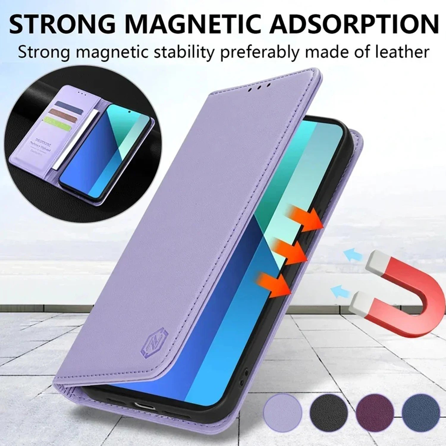 Wallet Skin Magnetic Slot Flip Leather Phone Case For Samsung Galaxy S25 Ultra S24 FE S23 S22 S21 S20 S10 Plus A16 A35 A55