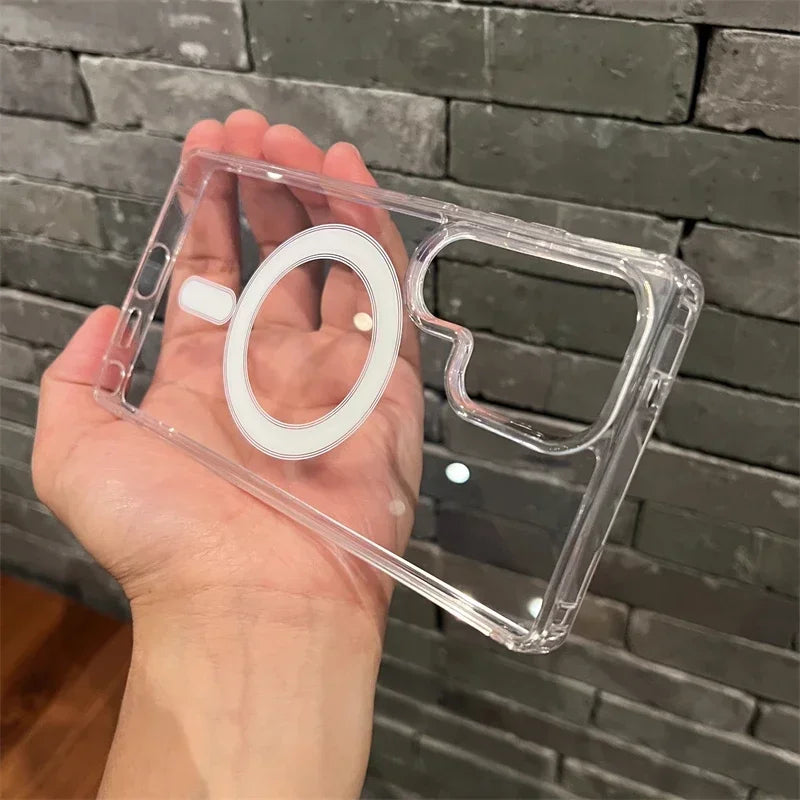 Clear Hybrid Hard PC Phone Case For Samsung Galaxy S26 S25 Edge S24 S23 S22 S21 S20 Note20 Ultra 10 Plus FE Magsafe Cover