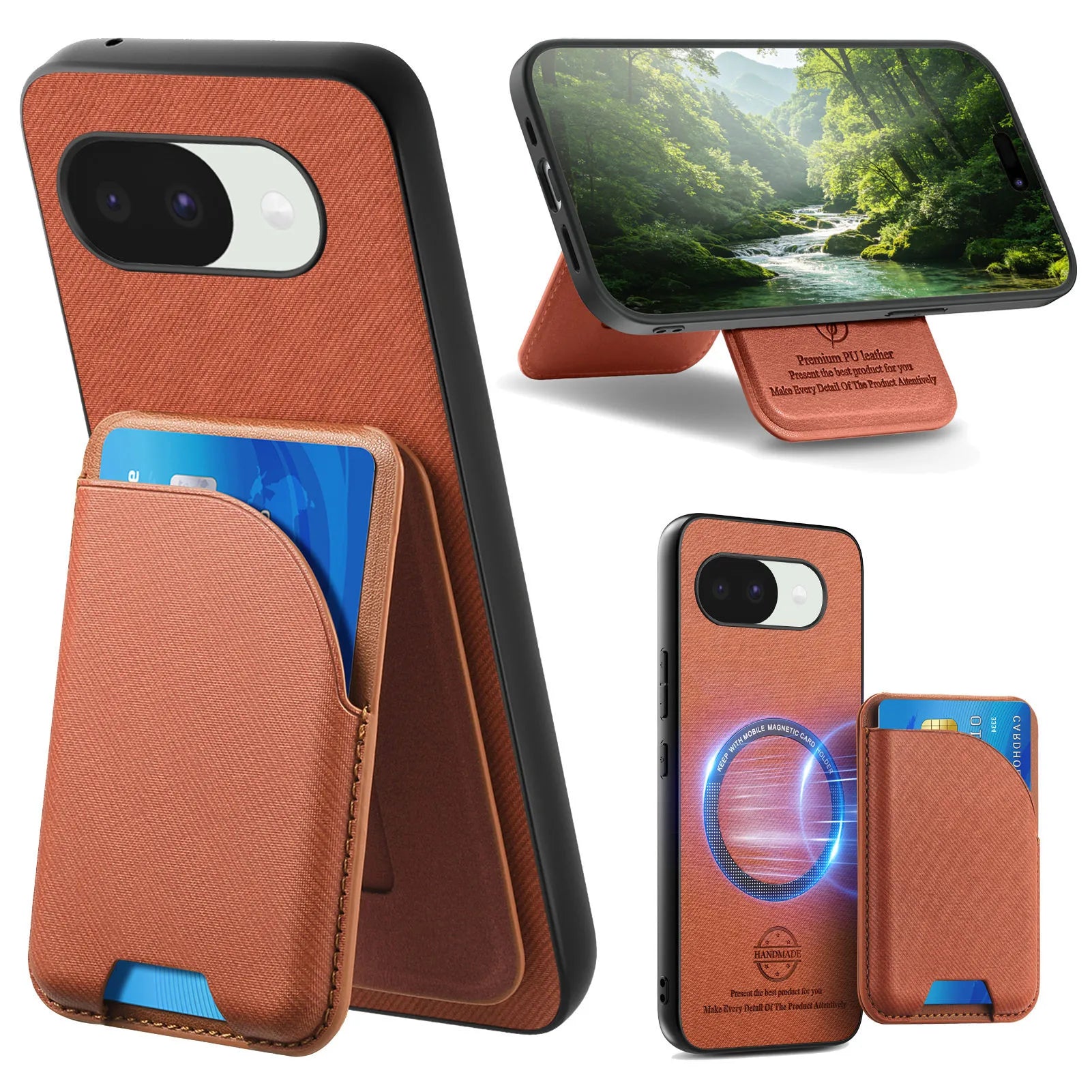 2 in 1 Detachable Cards Solt Wallet Stand Leather Case for Google Pixel 11 Pro XL 10A 9A Shockproof for Magsafe Slim Fit Cover
