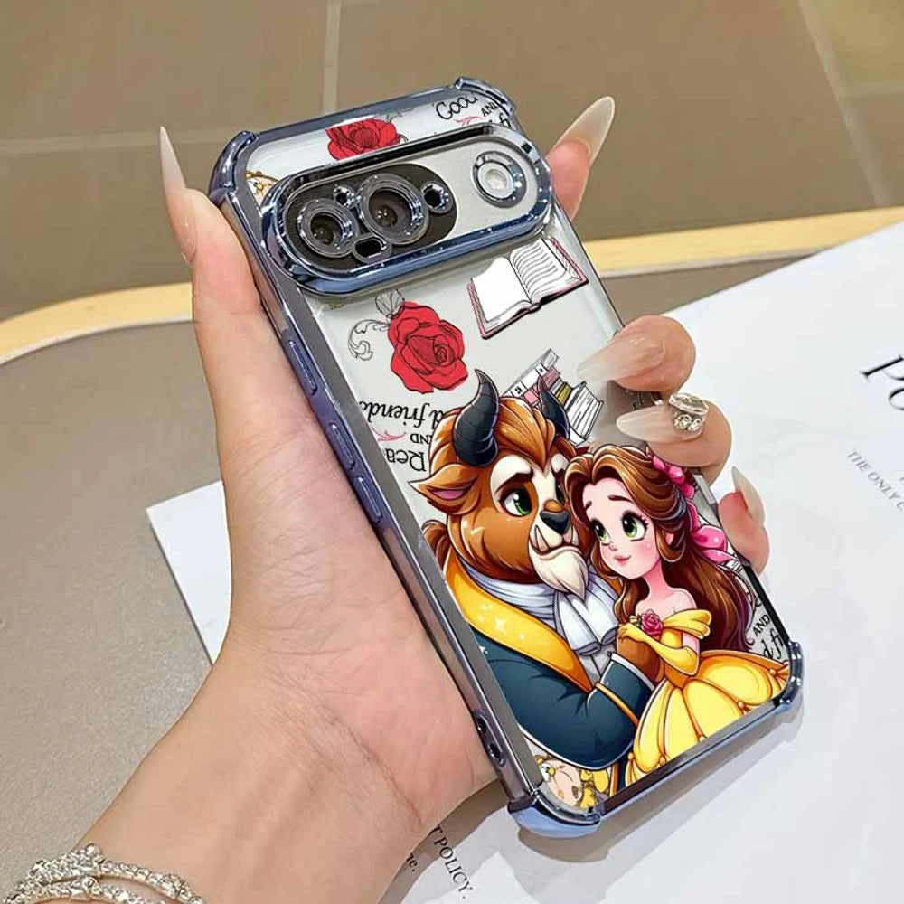 Beauty and the Beast Phone Case For Google Pixel 10A 9A 9 8A 8 7A 7 Pro XL Plating Drop-proof Transparent Soft Cover