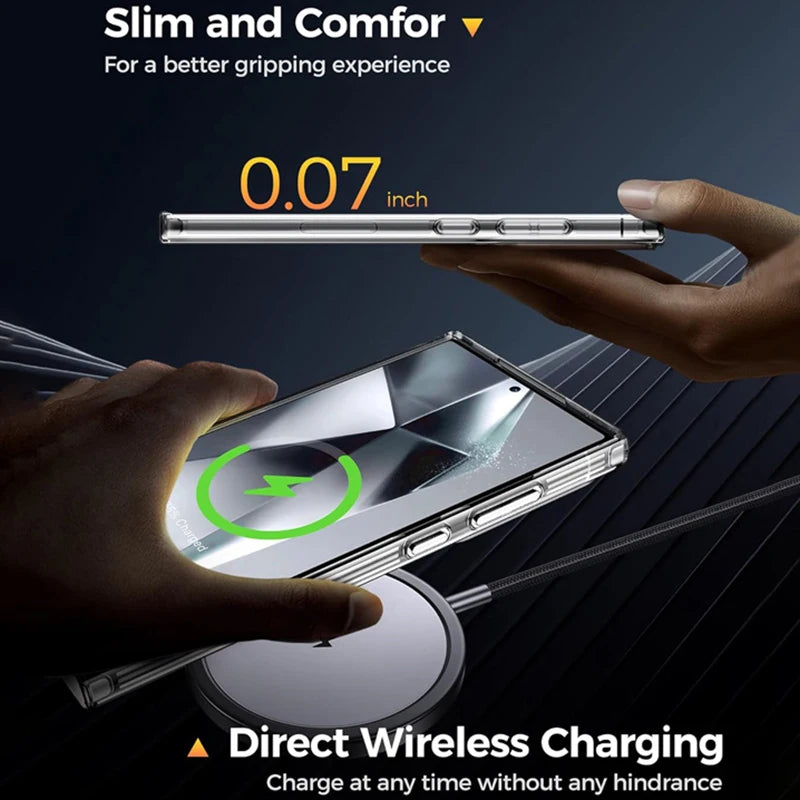 Ultra Thin Transparency Phone CaseS For Samsung S26 Ultra S25 Plus S24 S22 S21 S20 FE S25 Ultra Note 20 10 Soft Protection Cover