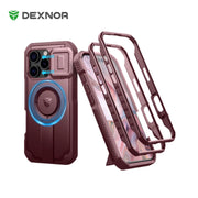 Dexnor For iPhone 16 Pro Case with MagSafe Rugged Shockproof with Built-in Sliding Camera Cover Built-in Screen Protector holder