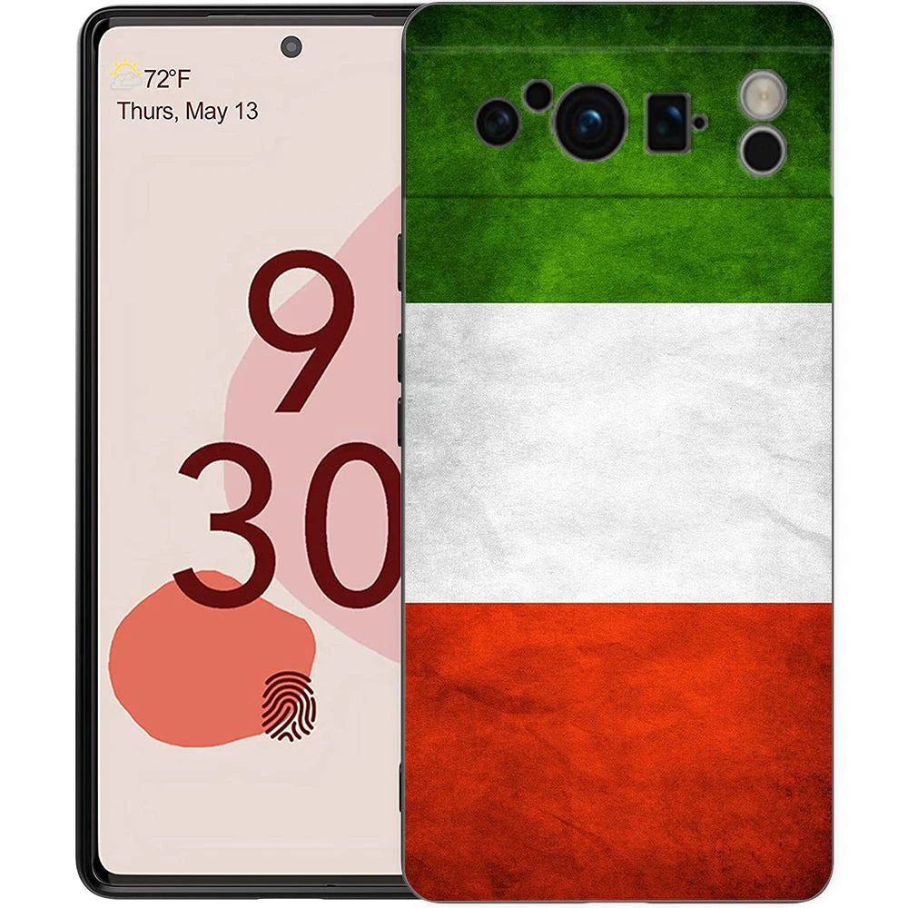 Italian flag Phone Case For Google Pixel 10 9 8 7 6 Pro XL 9A 8A 6A 7A 5G Soft Shockproof TPU Black Cover