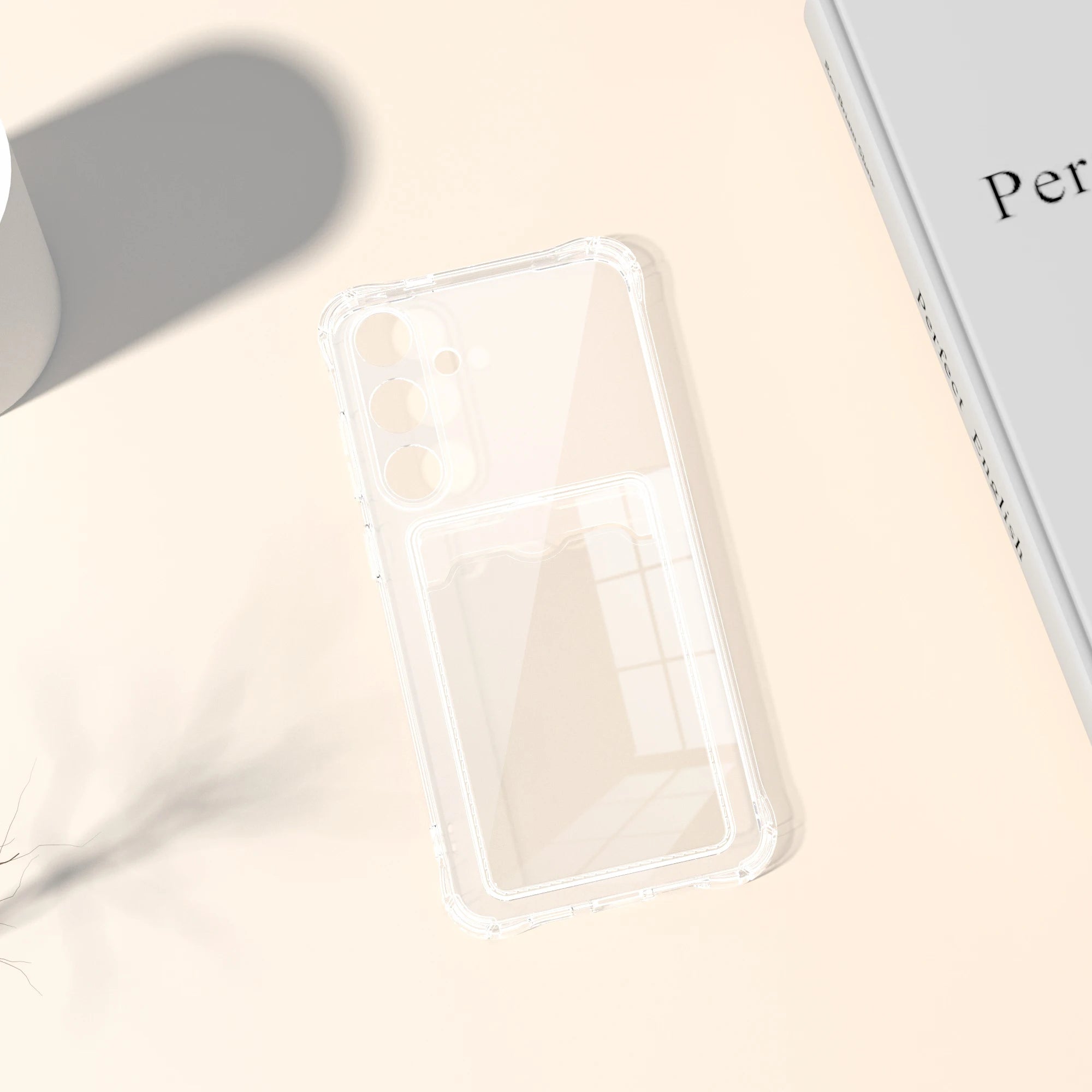 Transparent Card Slot Silicone Case For Samsung Galaxy S26 S25 Edge S24 S23 S22 S21 Plus Note 20 Ultra S20 FE Protection Cover
