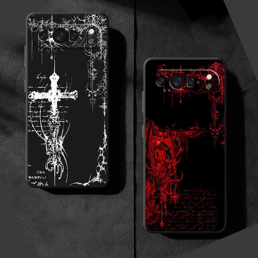 Funda Phone Cover Case for Google Pixel 10A 7a 9a 6 7 8 Pro 8a 6a 10 9 Pro XL Sword & White Hair Witch
