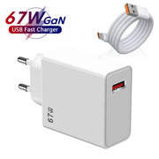 USB Charger 67W Turbo Fast Charge EU US UK Plug Adapter For Poco X6 Pro X5 F5 Mi 14 13 12s Redmi K60 K50 Mobile Phone Chargers