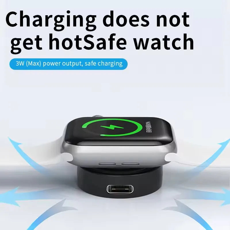 Magnetic Wireless Charger For Apple Watch Series 11 10 9 8 7 USB Type C Convert Charger for iWatch USB A Portable Charging Stand