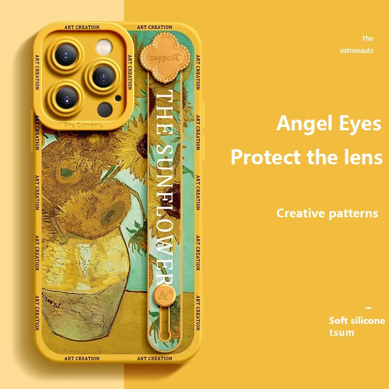 Luxurious Wrist Band Bracket Phone Case Applicable Iphone16 11 12 13 14  15 Pro Max Mini 7 8 Plus Xr Xs Max Anti-fall Silicone S