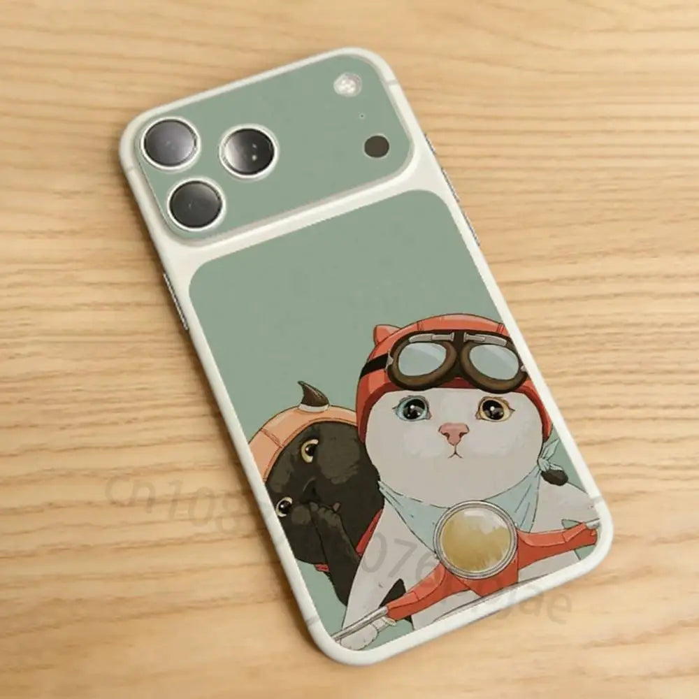 Cute pet illustrations For iPhone 17 pro Max/17 pro Full Cover Decal Skin Wrap Colorful Rear Protective Sticker Film
