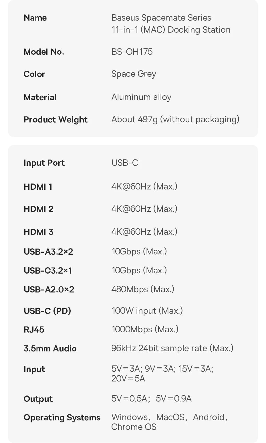Baseus USB C Hub to DP 4K@60Hz HDMI DisplayPort 11-IN-1 Docking Station Triple Display RJ45 PD 100W For Window Mac USB 3.1 HUB