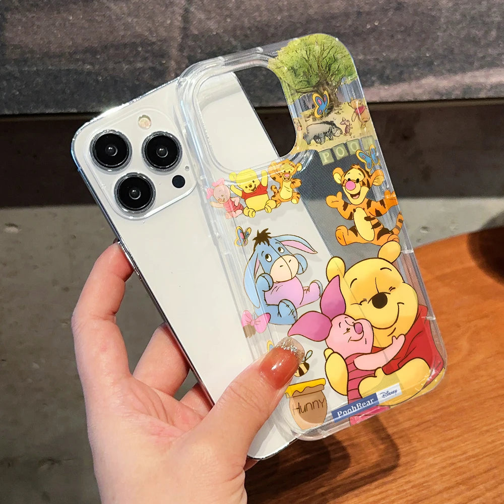 Comics Winnies Poohs Phone Case for Apple iPhone 17 Air 16 15 14 Plus 13 12 11 Pro Max Airbag Anti Drop Cover