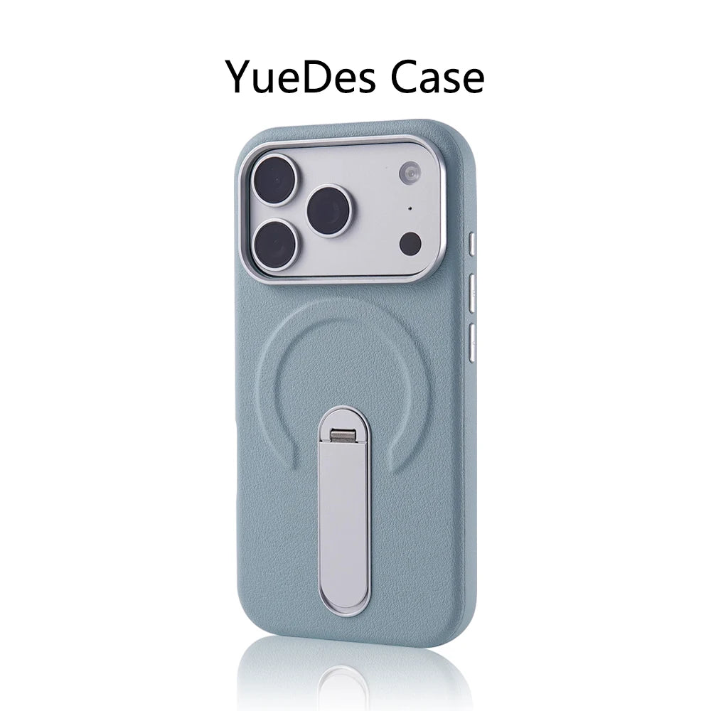 Luxury Rotation KickStand Business Leather Case For iPhone 18 17 Pro Max 16 15 14 13 For MagSafe Magnetic Matte Shockproof Cover