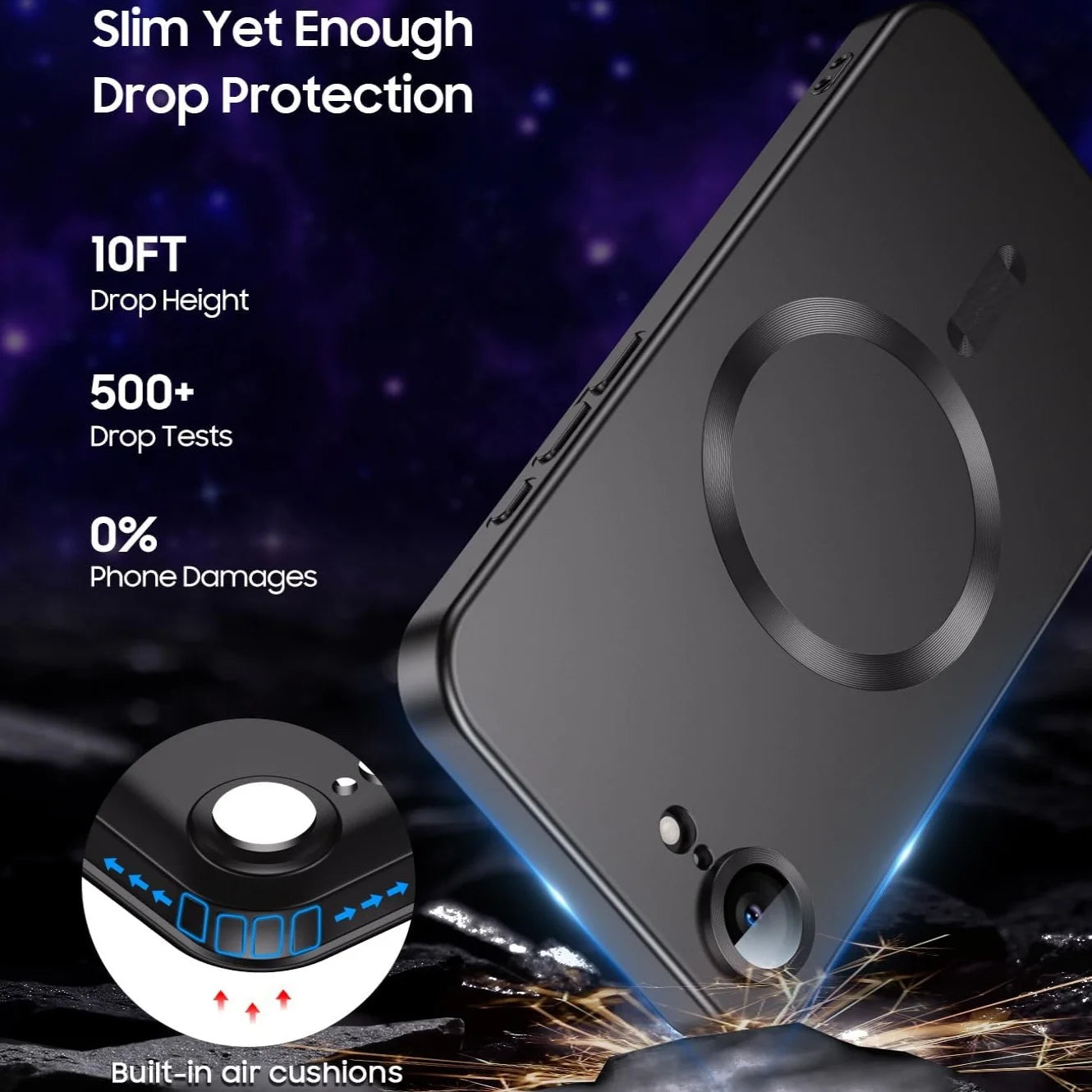 Magnetic for iPhone 17e/16e Phone Case [Compatible with Magnetic ][Built-in Camera Lens Protector] Slim Soft  Bumper Shockproof