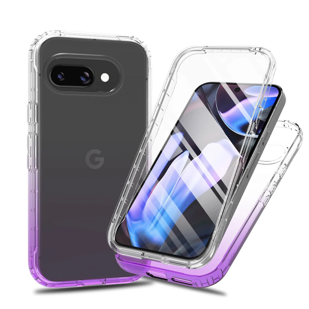 Luxury Clear Screen 360° Full Body Phone Case for Google Pixel 10 9 Pro XL Shockproof Soft Film Front Frame Hard Protection Cell