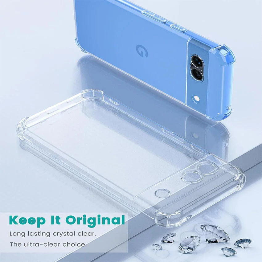 Thick Shockproof Clear Silicone Phone Case For Google Pixel 9 9A 8 8A 7 7A Pro 6 6A Pixel 9 Pro XL 5G Back Cover