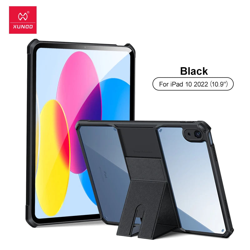 Xundd Tablet Cases For iPad Air iPad Pro 11 13 inch 2024 Shockproof Bumper Protective Case Transparent Back Cover With Holder