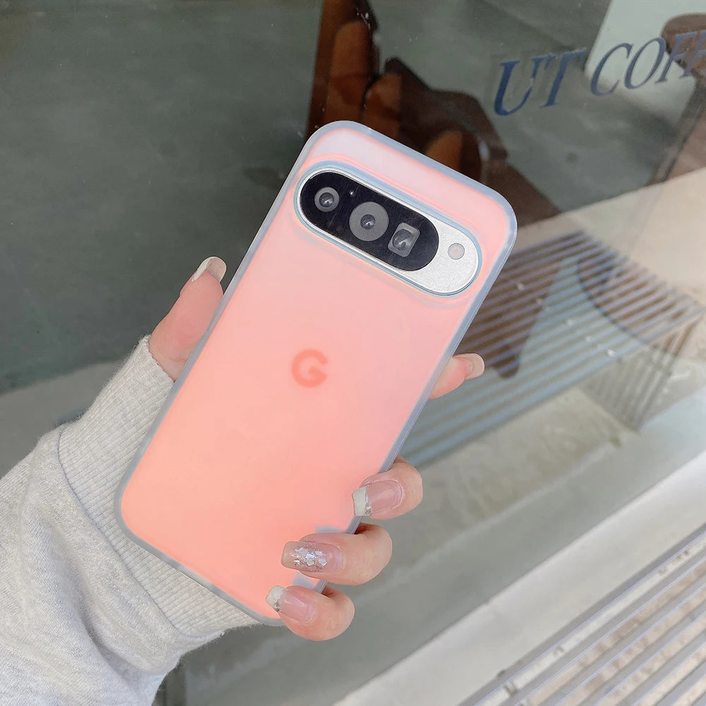 For Google 9/10 Pro XL Protective Phone Case Matte Material Phone Case With Laser Rainbow Gradient Simple and Fashionable Style.