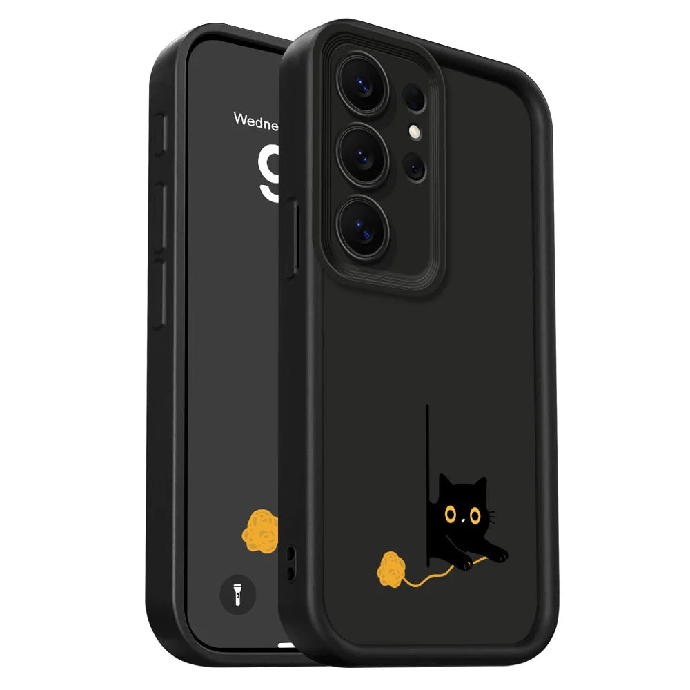 Panicked Cats Phone Case For Samsung Galaxy S26 S25 S24 S23 S22 S21 S20 FE Plus Ultra 5G Staircase Soft Cover