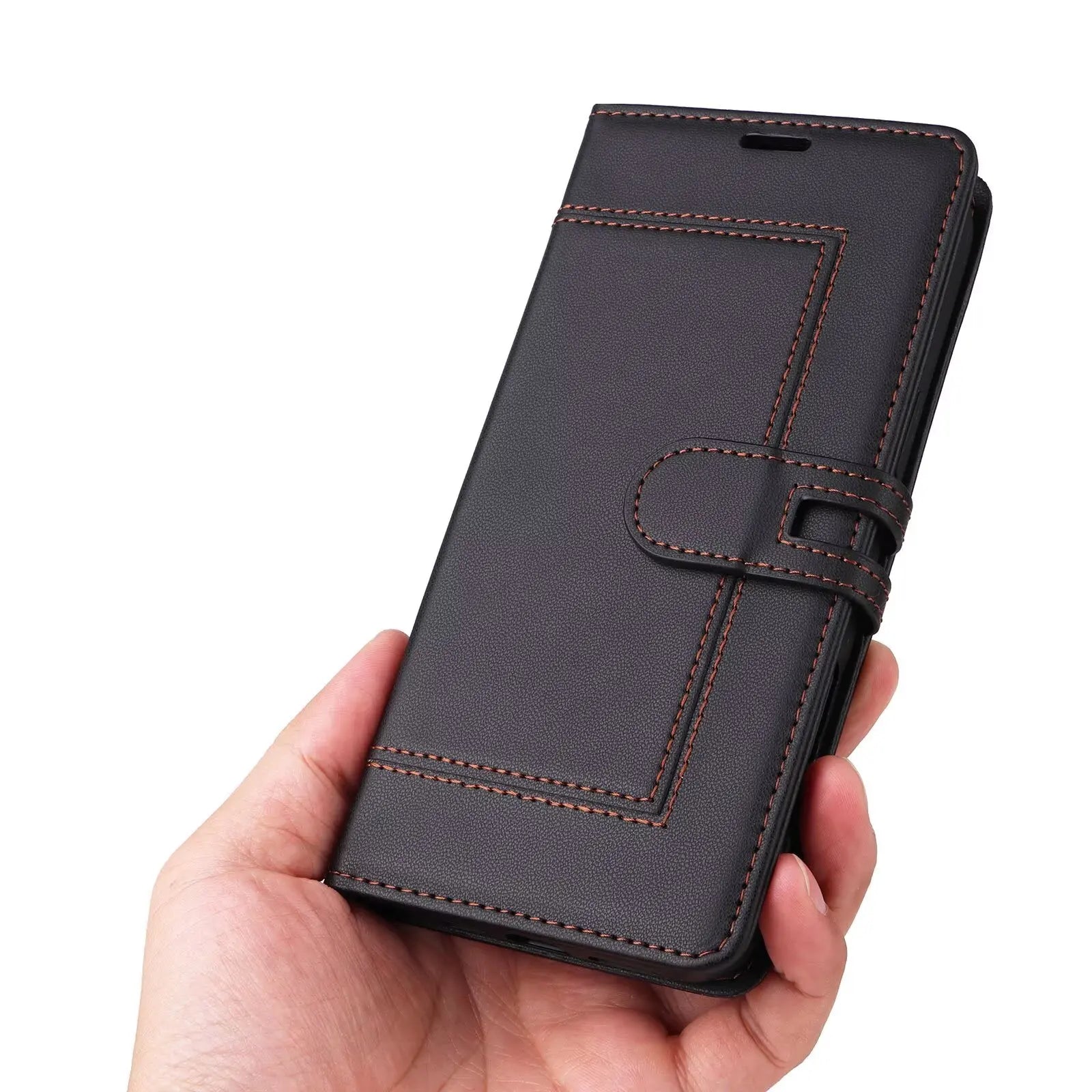 Business Leather Flip Phone Case for iPhone 17 Pro Max Air 16E 16 15 14 13 12 11 Pro XS XR Max Plus SE Card Wallet Pocket Cover